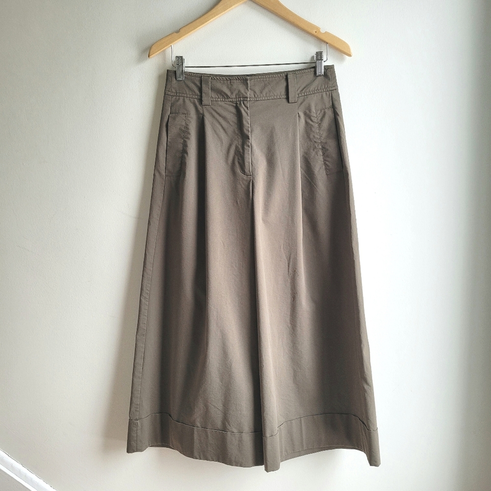 MARELLA SPORT Culottes Wide Leg High Rise Pants Trousers Taupe 6